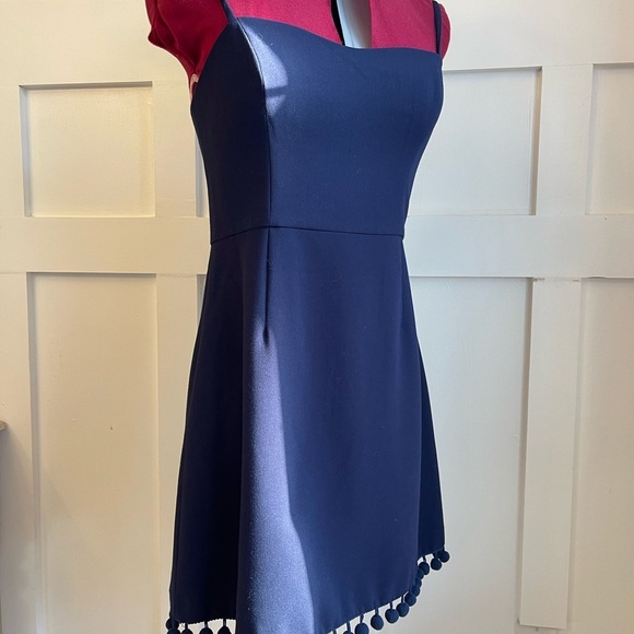 French Connection Sleeveless Dress with Pom Pom Detail Size 8 - Picture 3 of 8